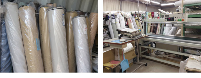 オーダーカーテン工場の作業風景1