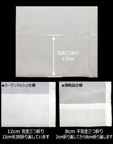 すその折り返し 完全三つ折り12cm