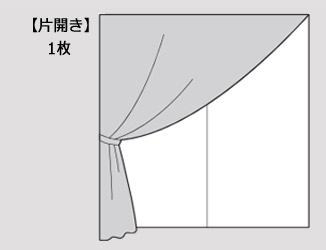 片開きカーテン