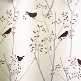 北欧デザインカーテン　小鳥のデザイン